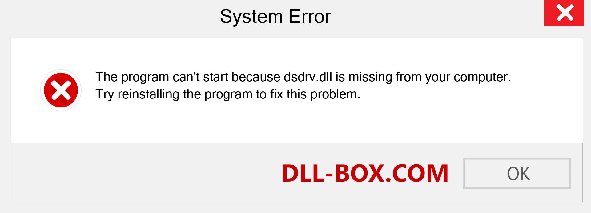  dsdrv.dll file is missing?. Download for Windows 7, 8, 10 - Fix  dsdrv dll Missing Error on Windows, photos, images
